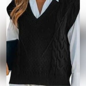 MerSea VNeck Lisbon Cable Knit Sweater Vest